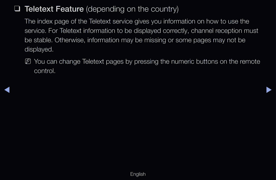 Samsung UE40D6530WSXZG, UE40D6530WSXXN, UE40D6510WSXZG, UE46D6770WSXZG manual Teletext Feature depending on the country 