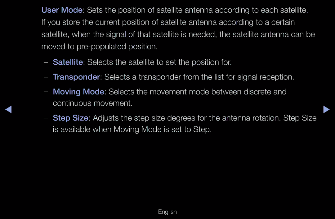 Samsung UE46D6510WSXXH, UE40D6530WSXZG, UE40D6530WSXXN, UE40D6510WSXZG manual Is available when Moving Mode is set to Step 