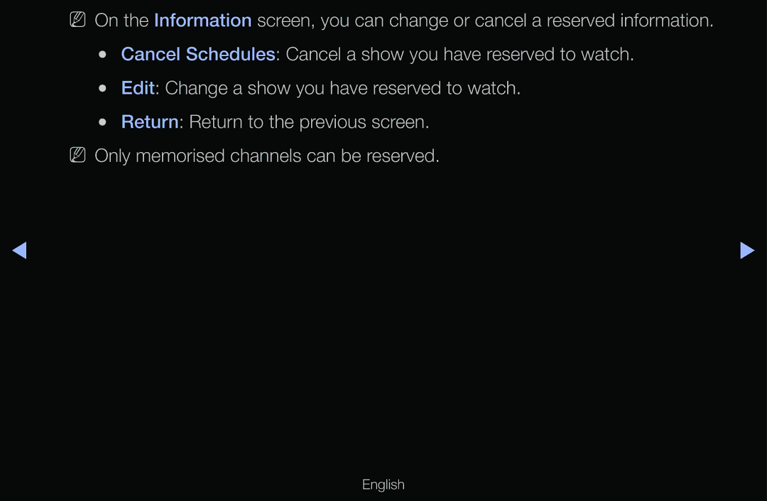 Samsung UE55D6500VSXTK, UE40D6530WSXZG, UE40D6530WSXXN, UE40D6510WSXZG manual Edit Change a show you have reserved to watch 