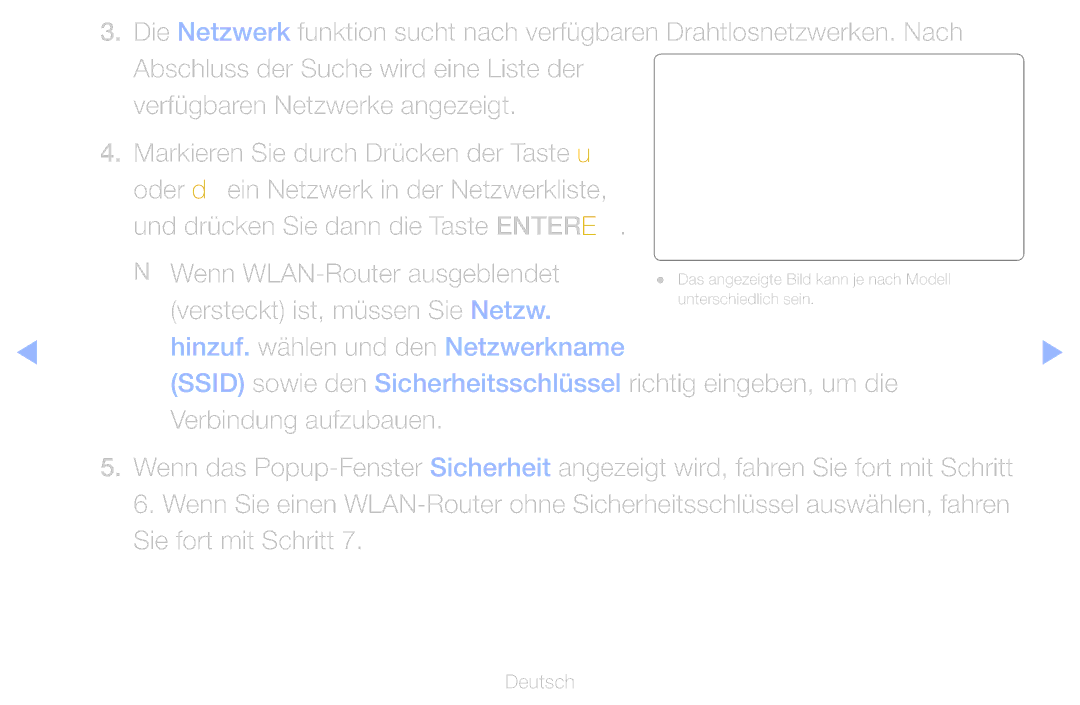 Samsung UE46D6500VSXTK, UE40D6530WSXZG, UE40D6530WSXXN NN Wenn WLAN-Router ausgeblendet, Versteckt ist, müssen Sie Netzw 