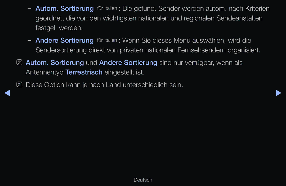 Samsung UE37D6500VSXXN, UE40D6530WSXZG, UE40D6530WSXXN manual NN Diese Option kann je nach Land unterschiedlich sein 