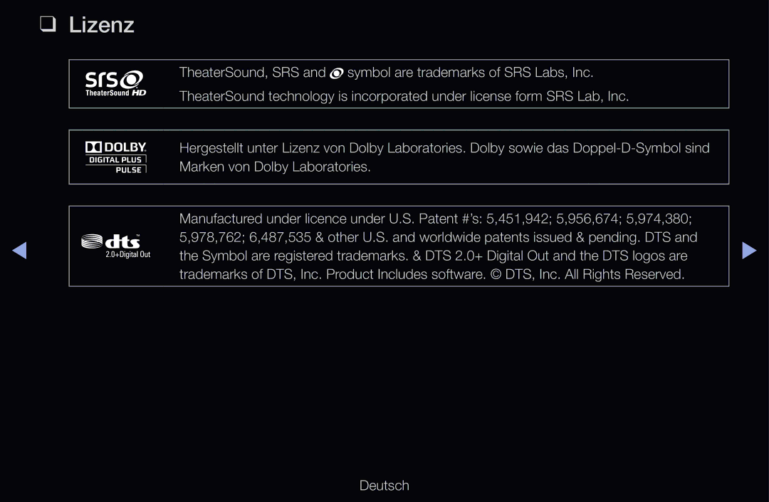 Samsung UE46D6500VHXXC, UE40D6530WSXZG, UE40D6530WSXXN, UE40D6510WSXZG, UE46D6770WSXZG, UE46D6500VSXTK, UE46D6390SSXZG Lizenz 