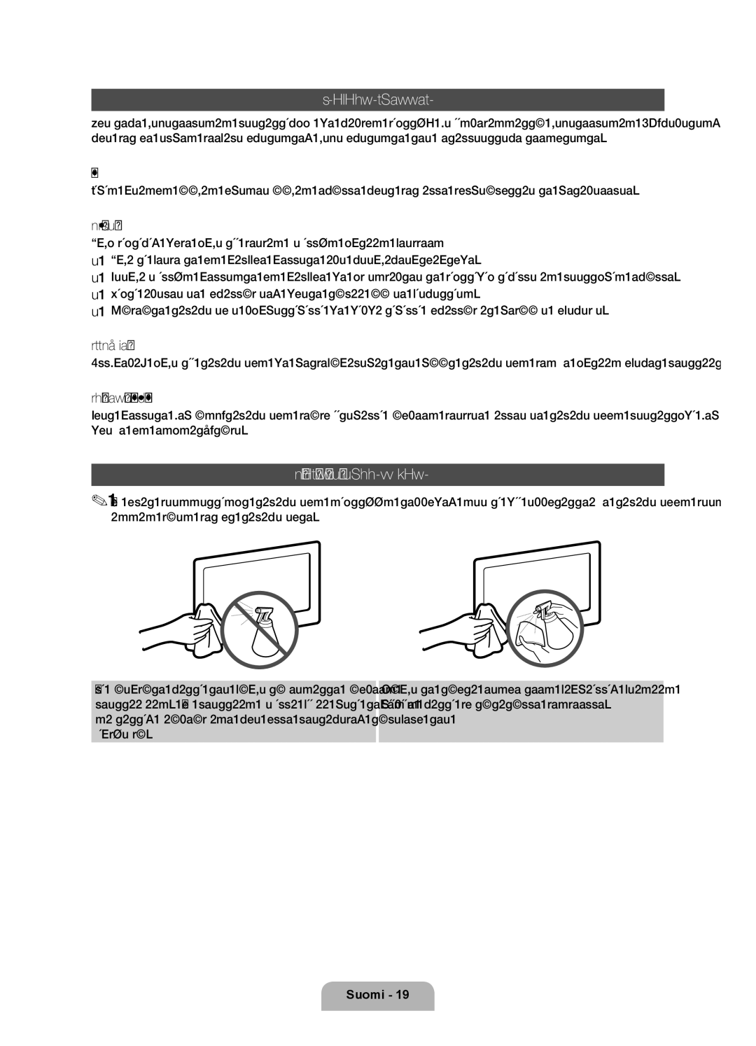 Samsung UE46D6535WSXXE, UE40D6535WSXXE, UE46D6515WSXXE, UE32D6535WSXXE manual Toimintoluettelo, Säilytys ja kunnossapito 