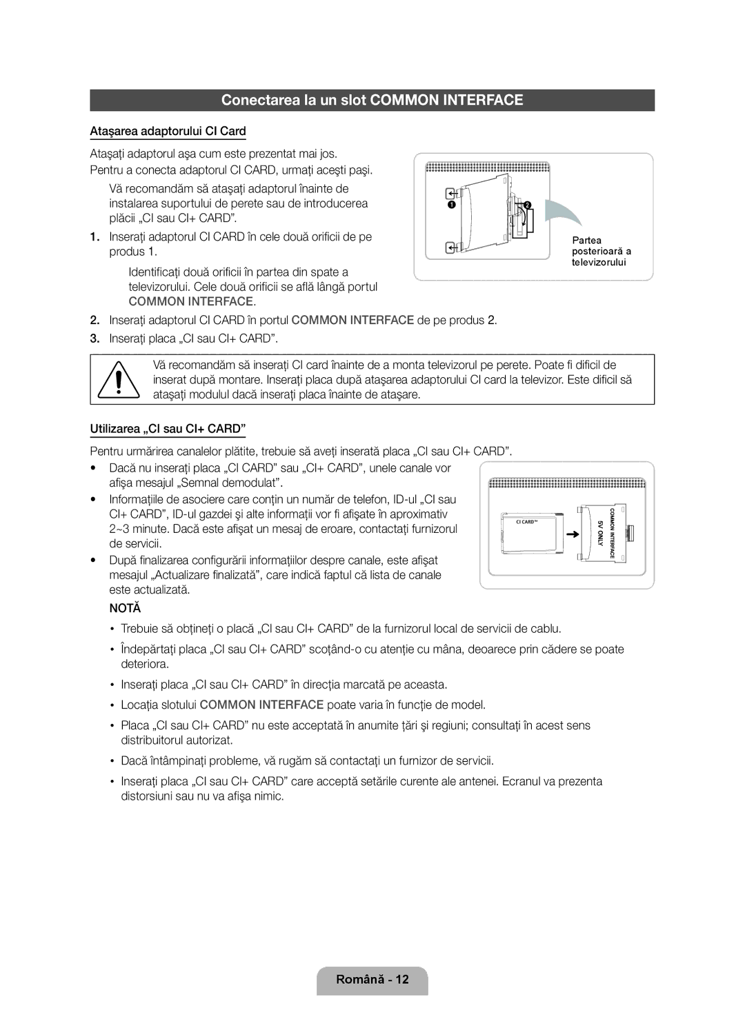 Samsung UE46D7000LSXZF, UE40D7000LSXXH manual Conectarea la un slot Common Interface, Ataşarea adaptorului CI Card, Produs 