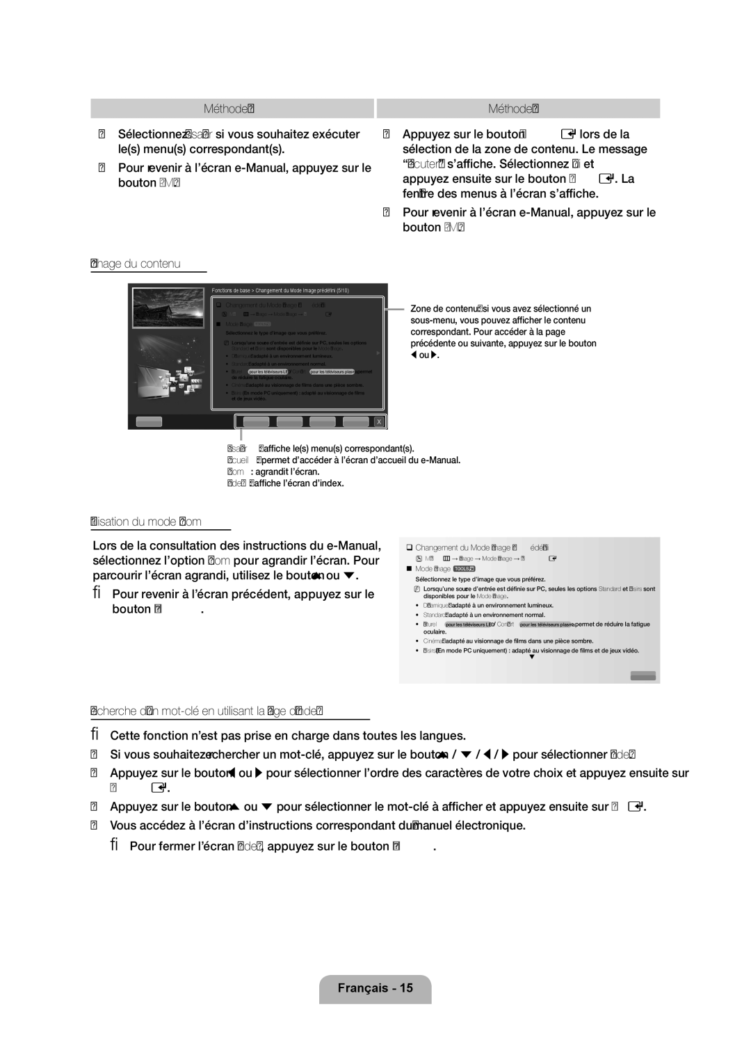 Samsung UE46D7000LSXZF, UE40D7000LSXZF, UE55D7000LSXZF manual Utilisation du mode Zoom, ‰‰ Changement du Mode Image prédéfini 