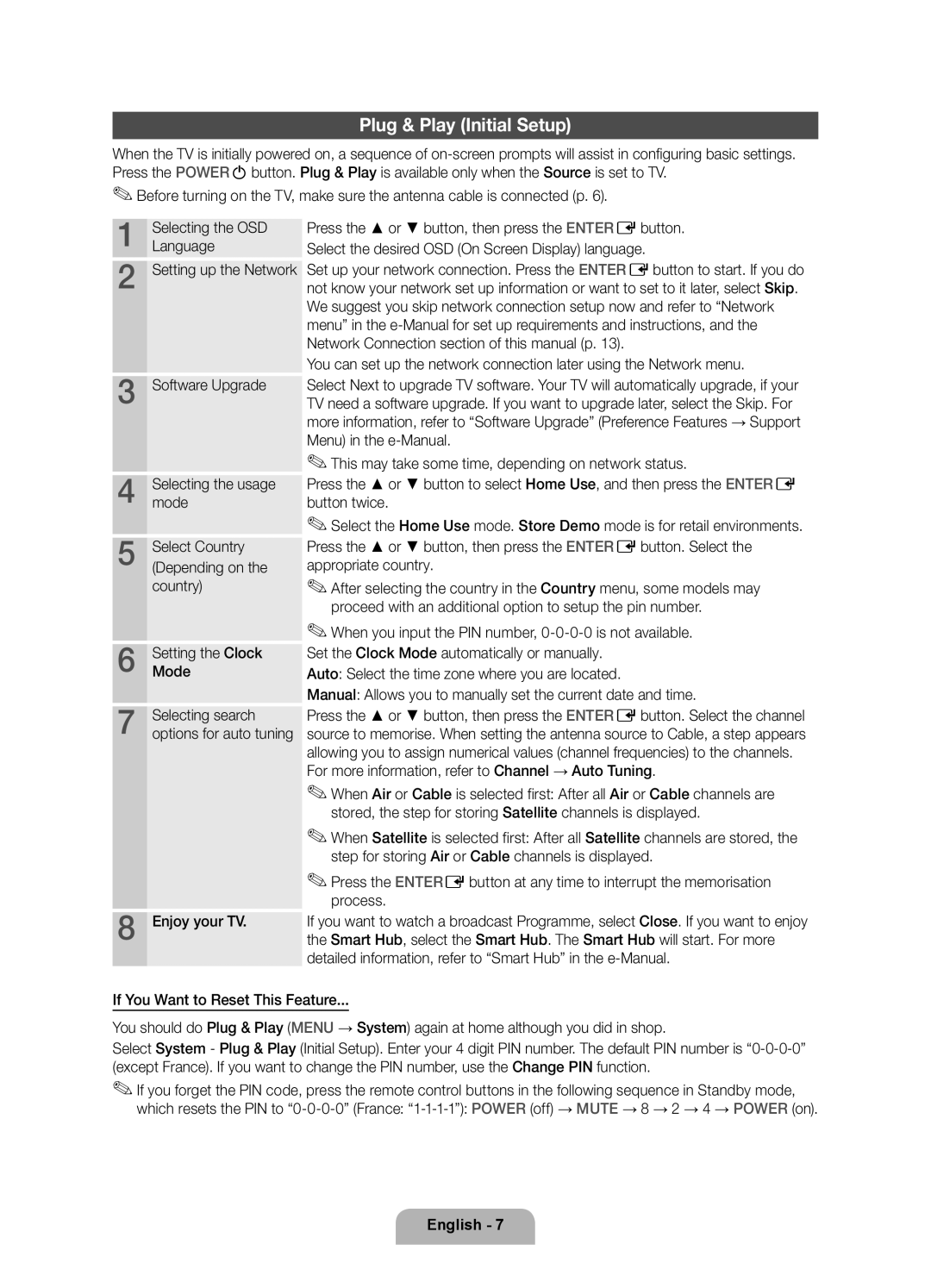 Samsung UE55D7000LSXZF, UE40D7000LSXZF, UE46D7000LSXZF manual Plug & Play Initial Setup 