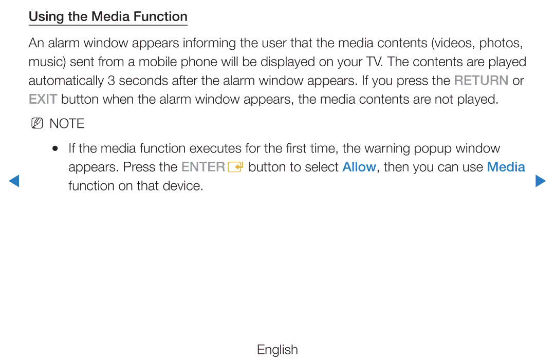 Samsung UA46D7000LWXSH, UE40D8000YSXXH, UE40D7000LSXXH, UE40D8090YSXZG, UE46D7000LSXTK manual Using the Media Function 