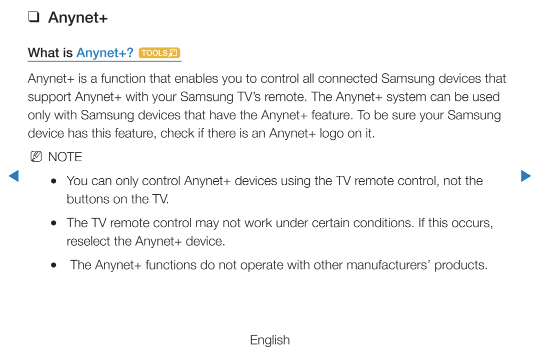 Samsung UE40D8000YUXXU, UE40D8000YSXXH, UE40D7000LSXXH, UE40D8090YSXZG, UE46D7000LSXTK, UE46D7000LSXXH What is Anynet+? t 