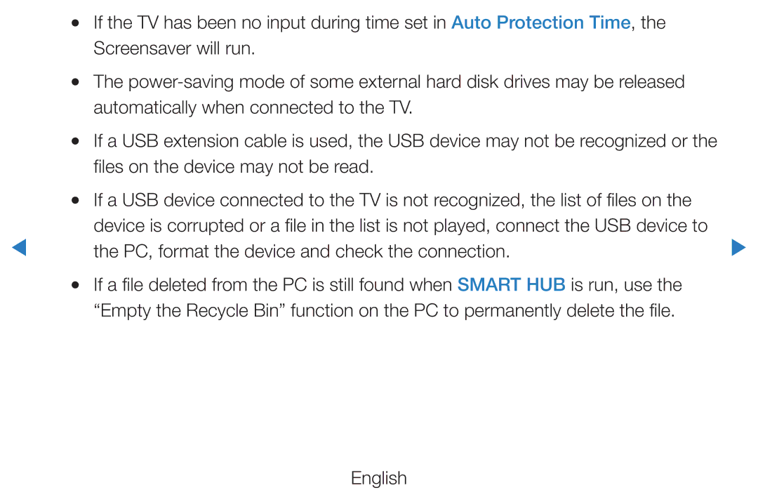 Samsung UE46D8080YSXZG, UE40D8000YSXXH, UE40D7000LSXXH, UE40D8090YSXZG manual PC, format the device and check the connection 