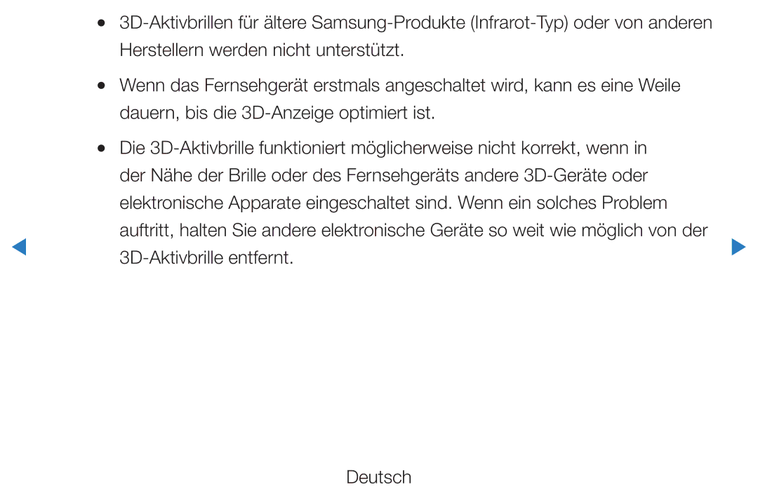 Samsung UE40D7000LSXXH, UE40D8000YSXXH, UE40D8090YSXZG, UE46D7000LSXTK, UE46D7000LSXXH manual 3D-Aktivbrille entfernt Deutsch 