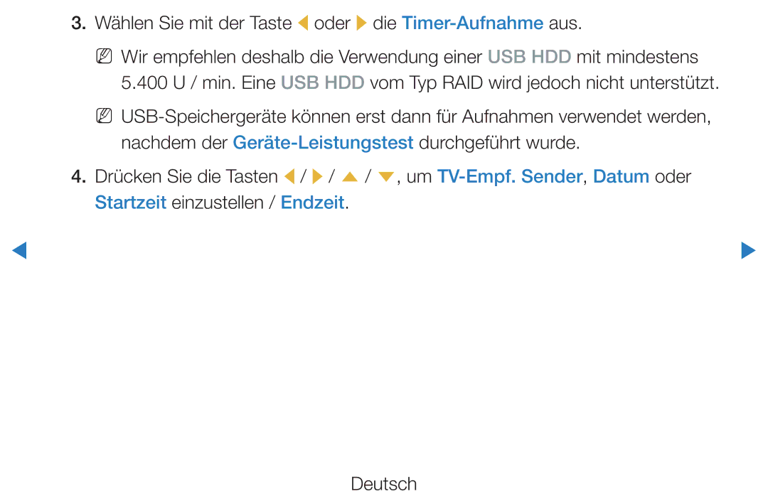 Samsung UE40D8090YSXZG, UE40D8000YSXXH, UE40D7000LSXXH manual Wählen Sie mit der Taste l oder r die Timer-Aufnahmeaus 