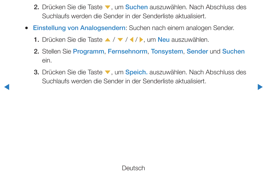 Samsung UE46D8000YSXZF, UE40D8000YSXXH, UE40D7000LSXXH manual Suchlaufs werden die Sender in der Senderliste aktualisiert 