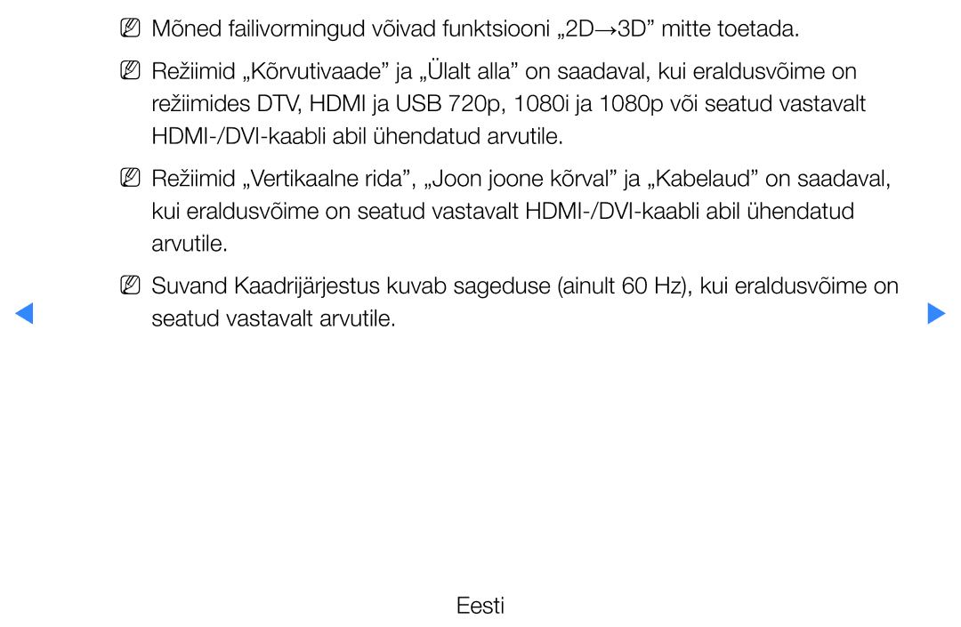 Samsung UE55D8090YSXZG, UE40D8000YSXXH, UE40D7000LSXXH, UE46D7000LSXXH, UE55D8000YSXXH manual Seatud vastavalt arvutile 