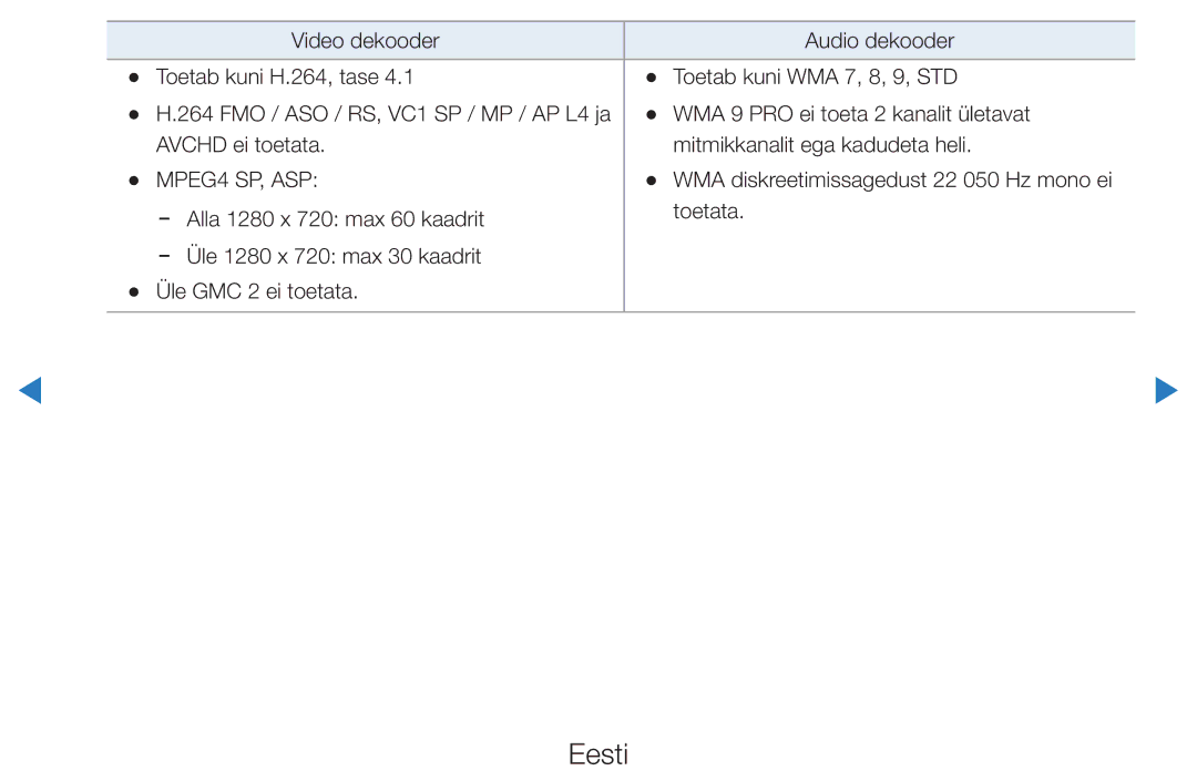 Samsung UE46D8000YSXXH, UE40D8000YSXXH, UE40D7000LSXXH, UE46D7000LSXXH, UE55D8000YSXXH, UE55D7000LSXXH, UE55D8090YSXZG Eesti 