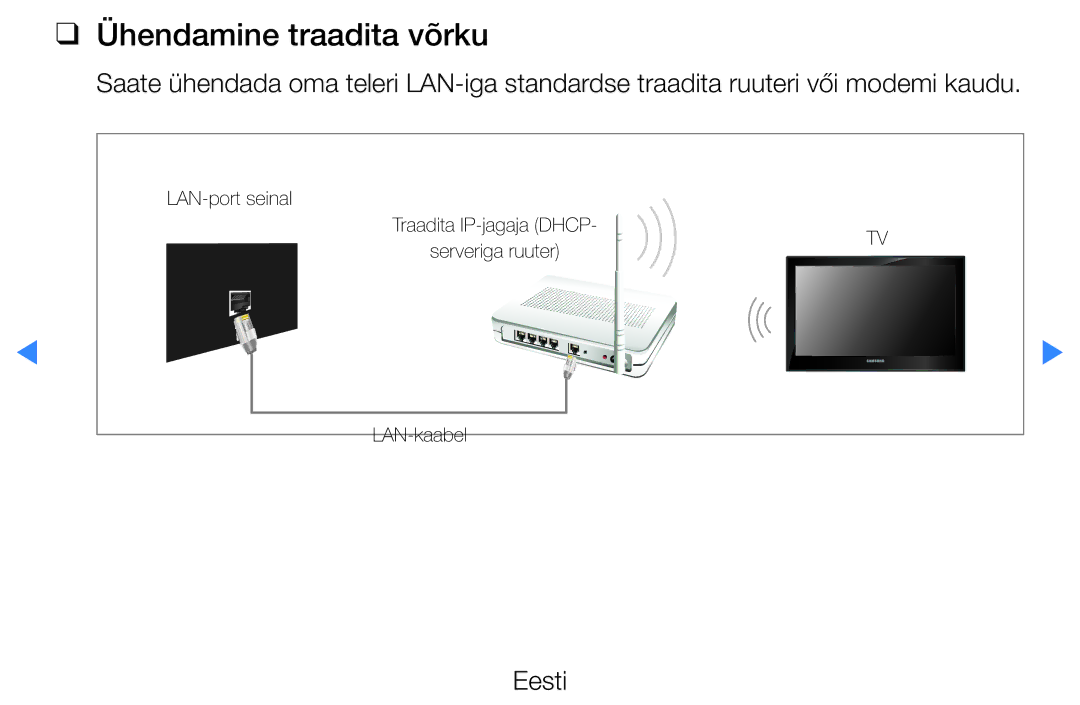 Samsung UE55D8000YSXXH, UE40D8000YSXXH, UE40D7000LSXXH, UE46D7000LSXXH, UE55D7000LSXXH manual Ühendamine traadita võrku 