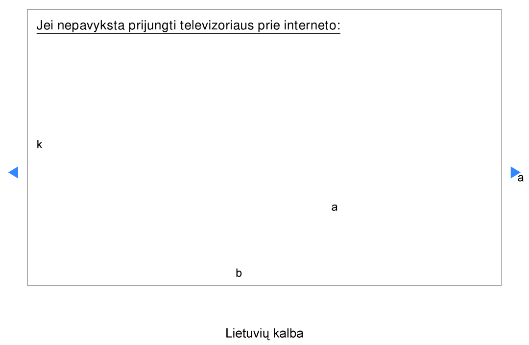 Samsung UE46D8000YSXXH, UE40D8000YSXXH, UE40D7000LSXXH, UE46D7000LSXXH Jei nepavyksta prijungti televizoriaus prie interneto 