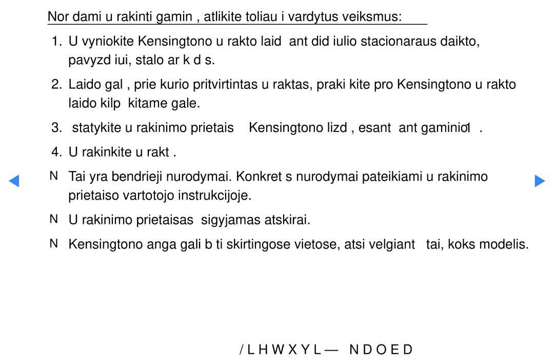 Samsung UE40D8000YSXXH, UE40D7000LSXXH, UE46D7000LSXXH, UE55D8000YSXXH, UE55D7000LSXXH, UE46D8000YSXXH manual Lietuvių kalba 