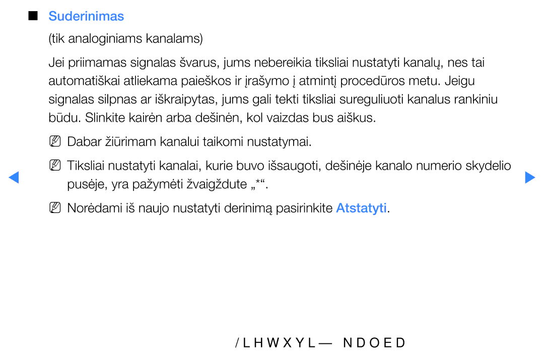 Samsung UE46D8000YSXXH, UE40D8000YSXXH, UE40D7000LSXXH, UE46D7000LSXXH manual Suderinimas, Pusėje, yra pažymėti žvaigždute „ 