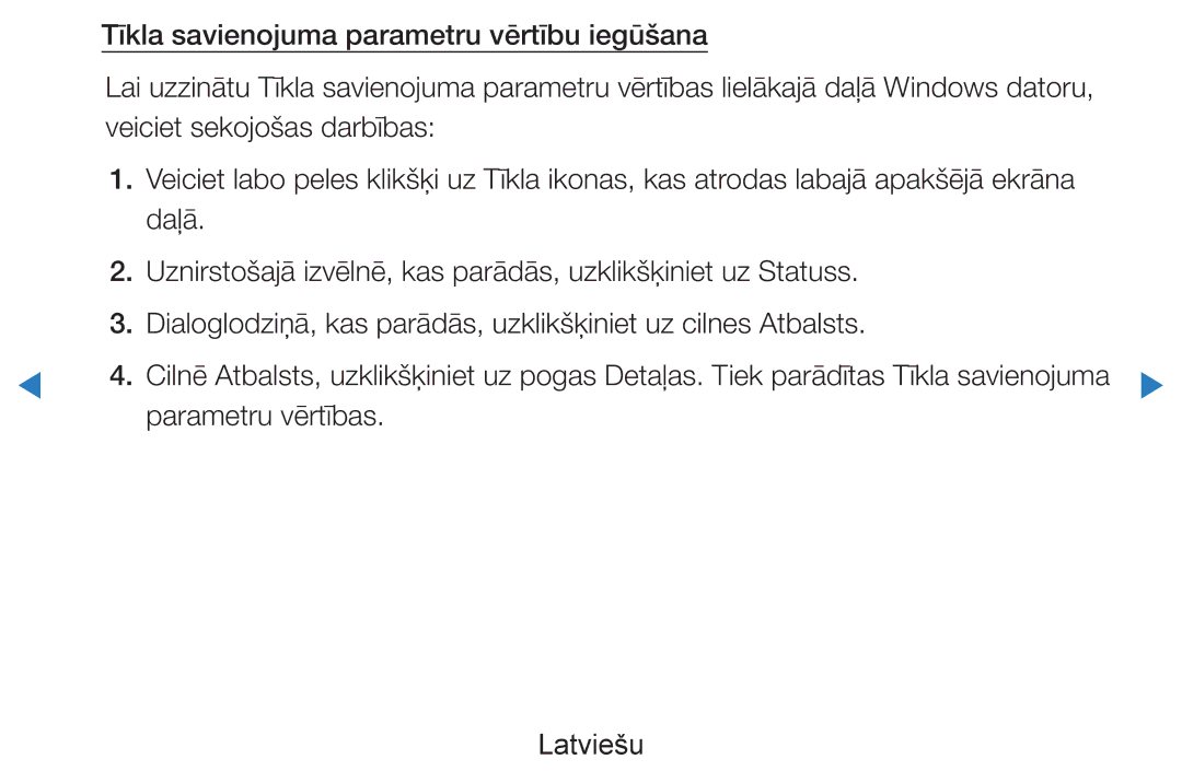 Samsung UE55D8000YSXXH, UE40D8000YSXXH, UE40D7000LSXXH, UE46D7000LSXXH, UE55D7000LSXXH manual Parametru vērtības Latviešu 