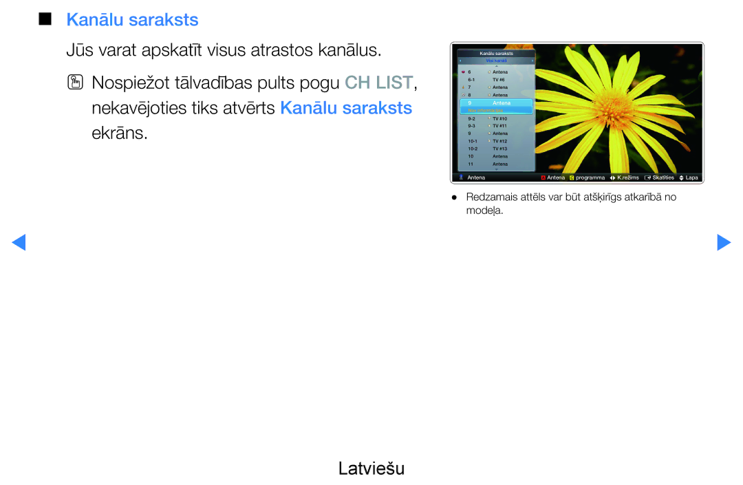Samsung UE55D7000LSXXH, UE40D8000YSXXH, UE40D7000LSXXH, UE46D7000LSXXH, UE55D8000YSXXH, UE46D8000YSXXH manual Kanālu saraksts 