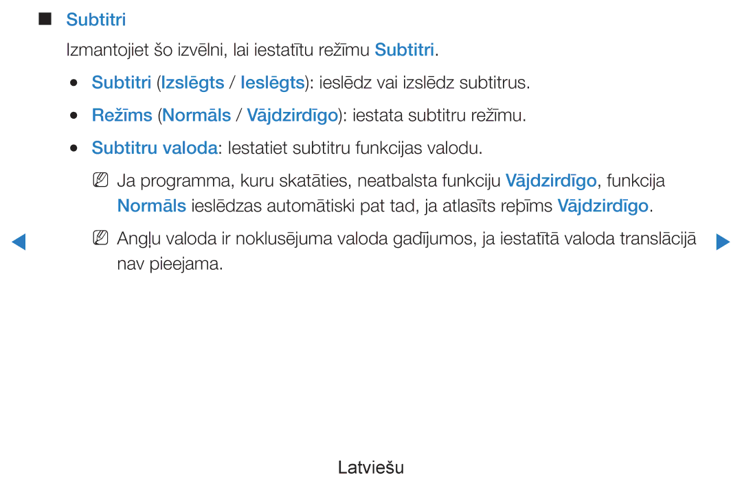 Samsung UE55D8000YSXXH, UE40D8000YSXXH, UE40D7000LSXXH, UE46D7000LSXXH, UE55D7000LSXXH, UE46D8000YSXXH Subtitri, Nav pieejama 