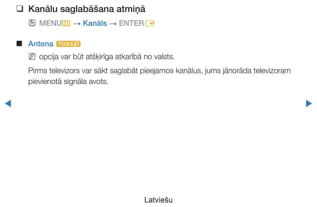 Samsung UE46D7000LSXXH, UE40D8000YSXXH, UE40D7000LSXXH, UE55D8000YSXXH, UE55D7000LSXXH Kanālu saglabāšana atmiņā, Antena t 