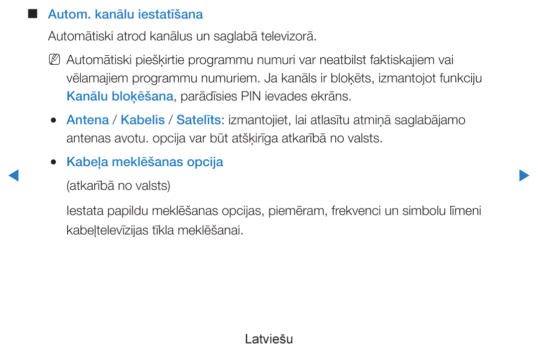 Samsung UE55D7000LSXXH, UE40D8000YSXXH manual Autom. kanālu iestatīšana, Kabeļa meklēšanas opcija, Atkarībā no valsts 