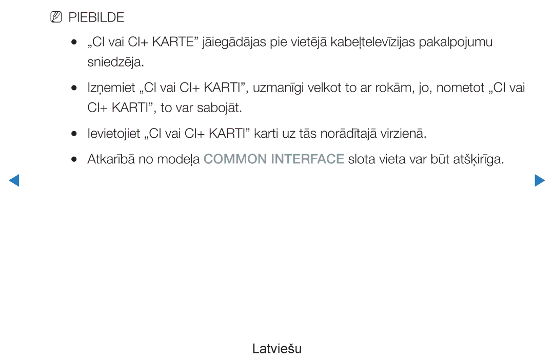 Samsung UE40D8000YSXXH, UE40D7000LSXXH, UE46D7000LSXXH, UE55D8000YSXXH, UE55D7000LSXXH Sniedzēja, CI+ KARTI, to var sabojāt 