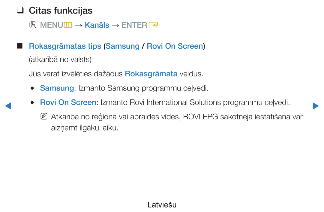 Samsung UE55D8000YSXXH, UE40D8000YSXXH, UE40D7000LSXXH, UE46D7000LSXXH manual Citas funkcijas, Aizņemt ilgāku laiku Latviešu 