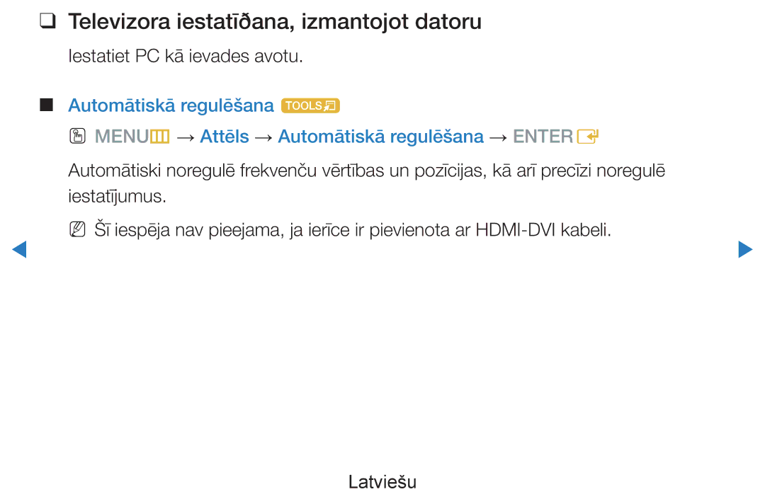 Samsung UE55D7000LSXXH, UE40D8000YSXXH manual Televizora iestatīðana, izmantojot datoru, Iestatiet PC kā ievades avotu 