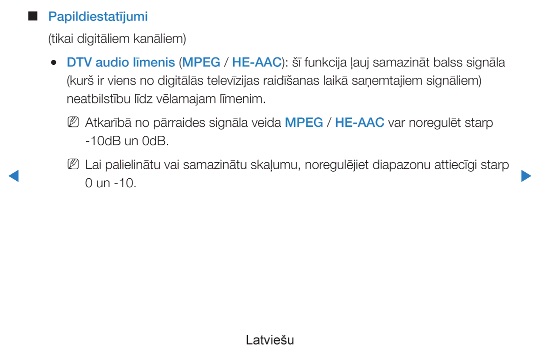 Samsung UE40D8000YSXXH, UE40D7000LSXXH, UE46D7000LSXXH, UE55D8000YSXXH manual Papildiestatījumi, Tikai digitāliem kanāliem 