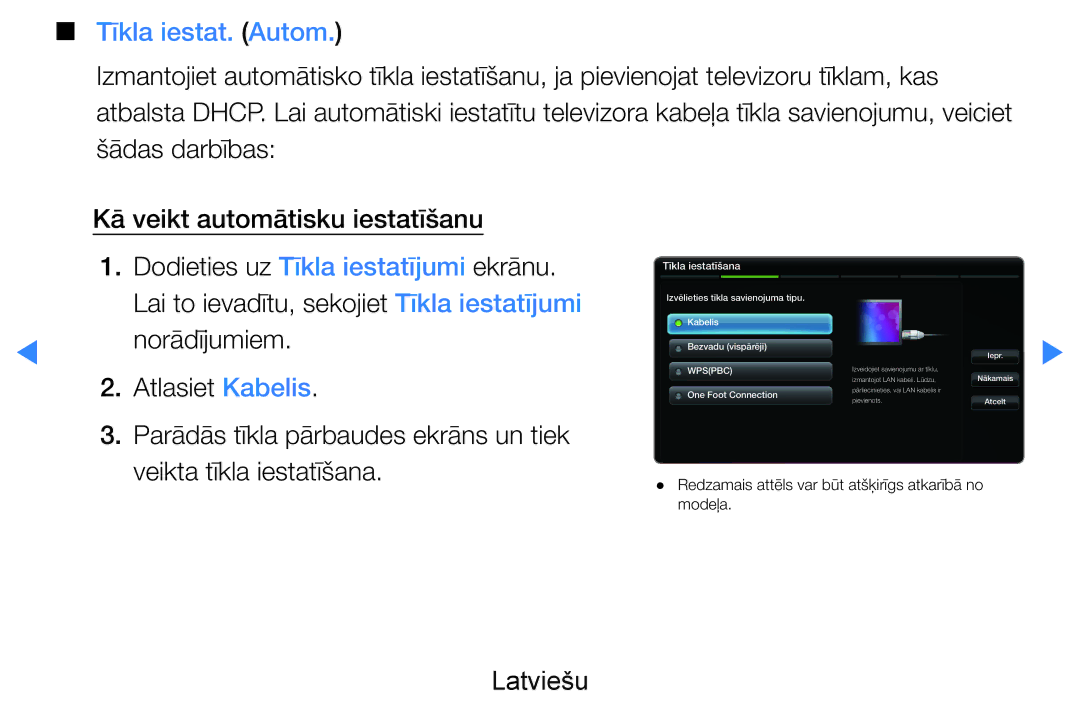 Samsung UE55D8090YSXZG, UE40D8000YSXXH, UE40D7000LSXXH, UE46D7000LSXXH, UE55D8000YSXXH Tīkla iestat. Autom, Tīkla iestatīšana 