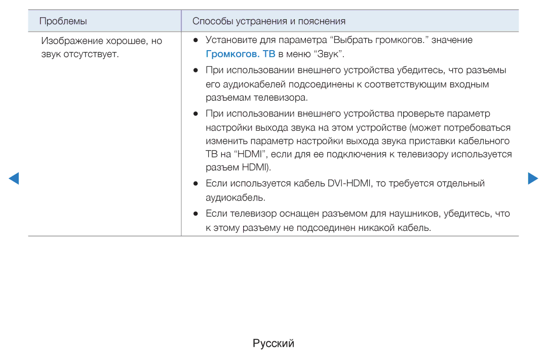 Samsung UE55D8000YSXXH, UE40D8000YSXXH, UE40D7000LSXXH, UE46D7000LSXXH, UE55D7000LSXXH manual Громкогов. ТВ в меню Звук 