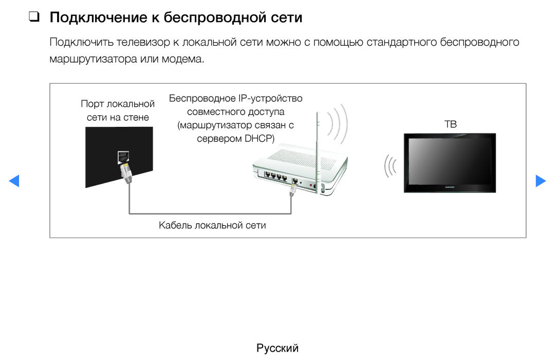 Samsung UE46D7000LSXCA, UE40D8000YSXXH, UE40D7000LSXXH manual Подключение к беспроводной сети, Маршрутизатора или модема 