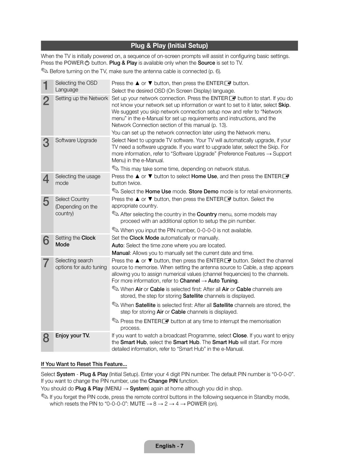 Samsung UE46D8090YSXZG, UE40D8090YSXZG, UE55D8090YSXZG manual Plug & Play Initial Setup 