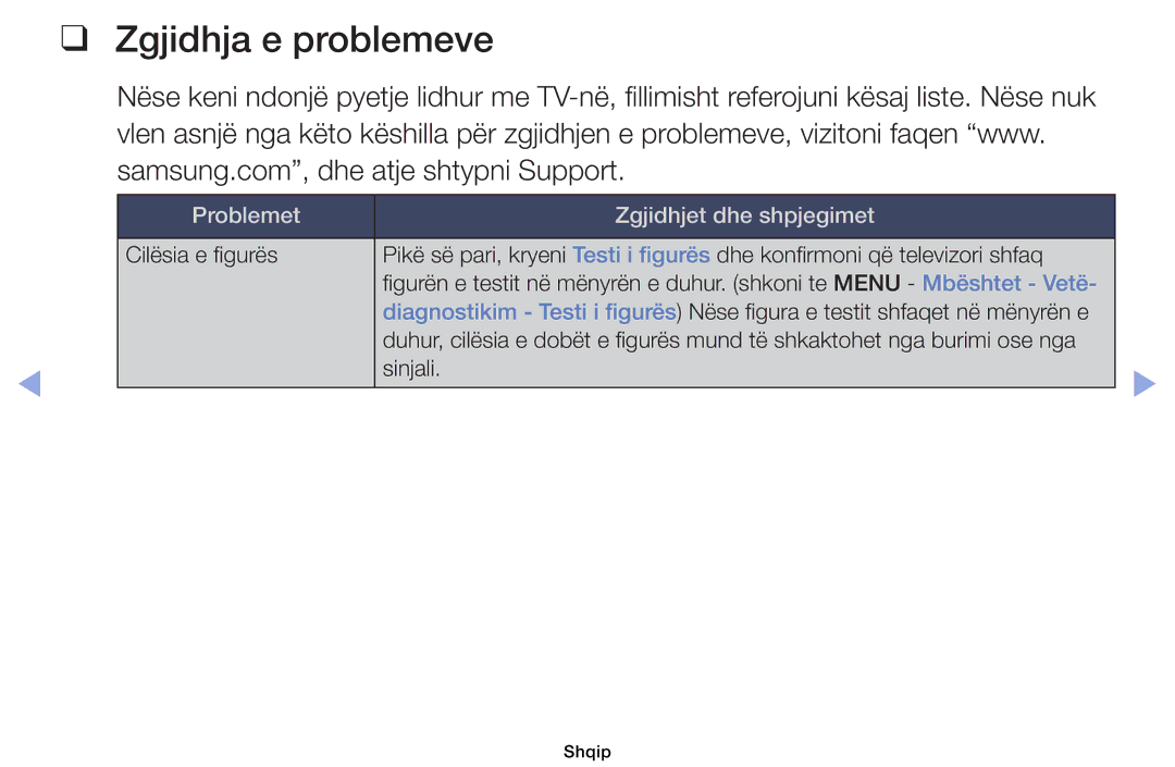Samsung UE32EH5000WXXH, UE40EH5000WXXH, UE32EH4000WXXH, UE46EH5000WXXH, UE19ES4000WXXH, UE26EH4000WXXH Zgjidhja e problemeve 
