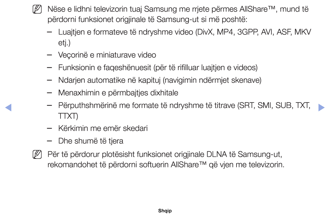 Samsung UE32EH4000WXXH, UE40EH5000WXXH, UE32EH5000WXXH manual përdorni funksionet origjinale të Samsung-ut si më poshtë 
