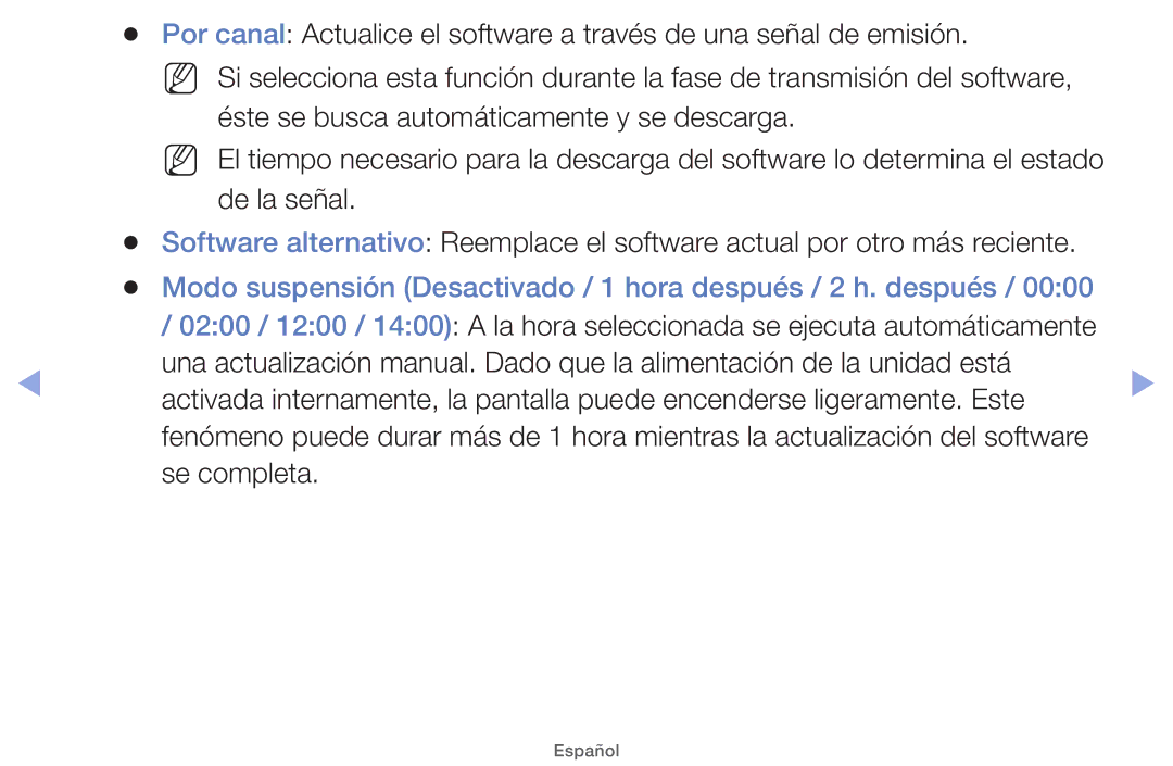 Samsung UE46EH5000WXXC, UE40EH5000WXXH manual Modo suspensión Desactivado / 1 hora después / 2 h. después, Se completa 