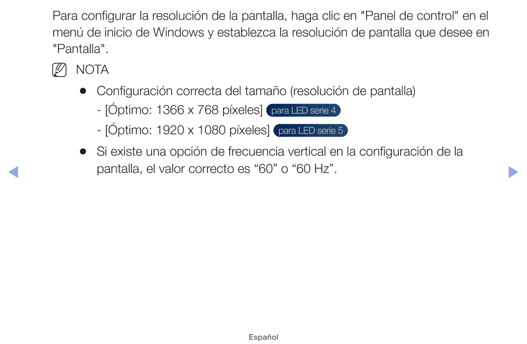 Samsung UE32EH5000WXXC, UE40EH5000WXXH, UE40EH5000WXXC, UE32EH5000WXXH, UE32EH4000WXTK manual Óptimo 1920 x 1080 píxeles 