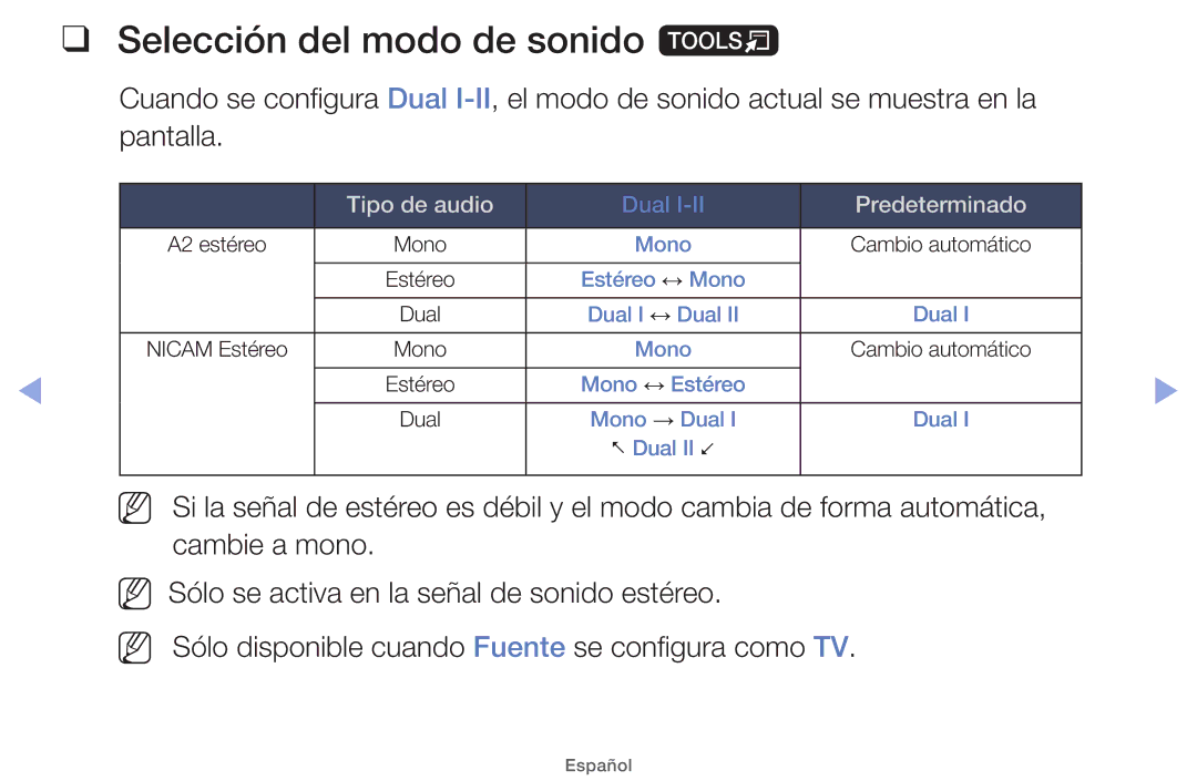 Samsung UE26EH4000WXTK, UE40EH5000WXXH, UE40EH5000WXXC, UE32EH5000WXXH manual Selección del modo de sonido t, Predeterminado 