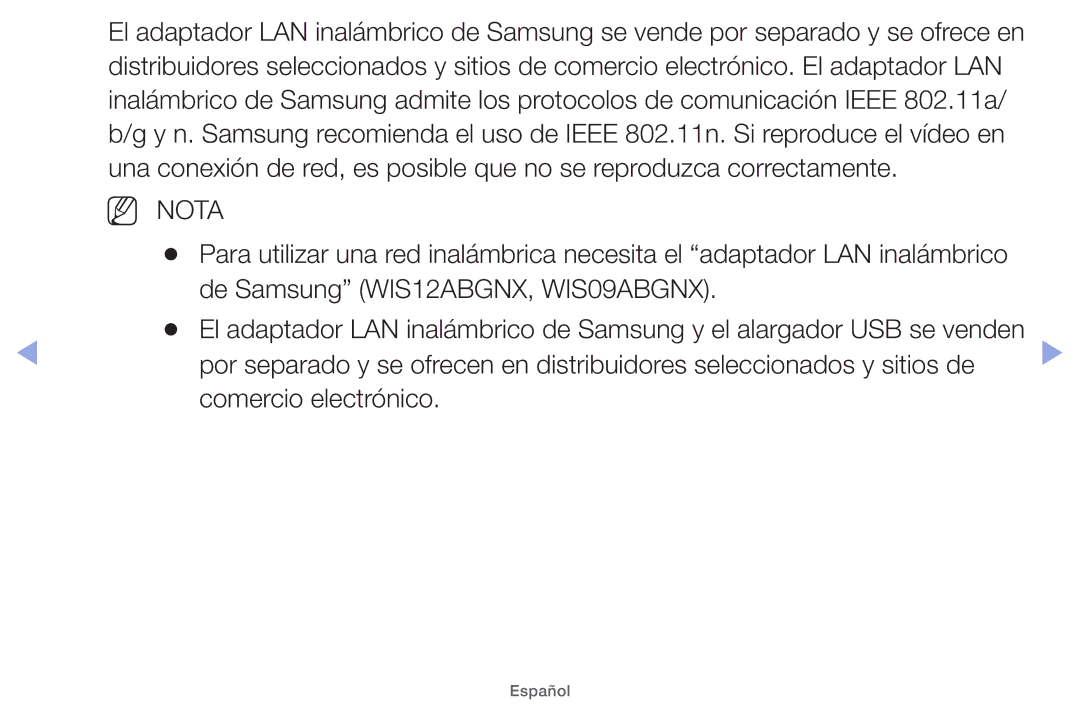 Samsung UE19ES4000WXXC, UE40EH5000WXXH, UE40EH5000WXXC manual De Samsung WIS12ABGNX, WIS09ABGNX, Comercio electrónico 