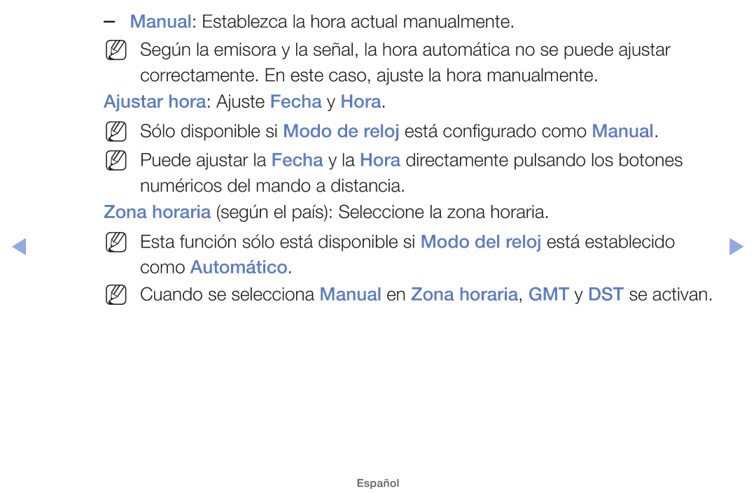 Samsung UE46EH5200SXZG, UE40EH5000WXXH, UE40EH5000WXXC, UE32EH5000WXXH Ajustar hora Ajuste Fecha y Hora, Como Automático 