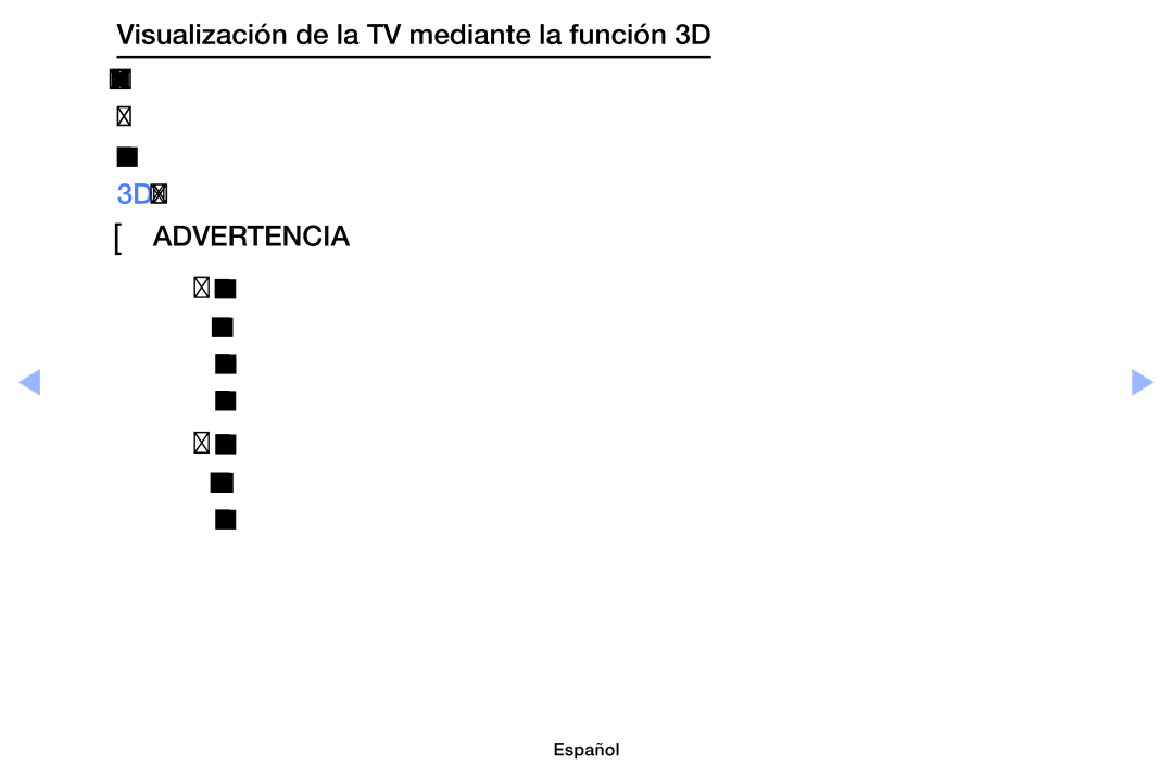 Samsung UE39EH5003WXXC, UE40EH6030WXXH manual Visualización de la TV mediante la función 3D, Las gafas activas 3D y descanse 