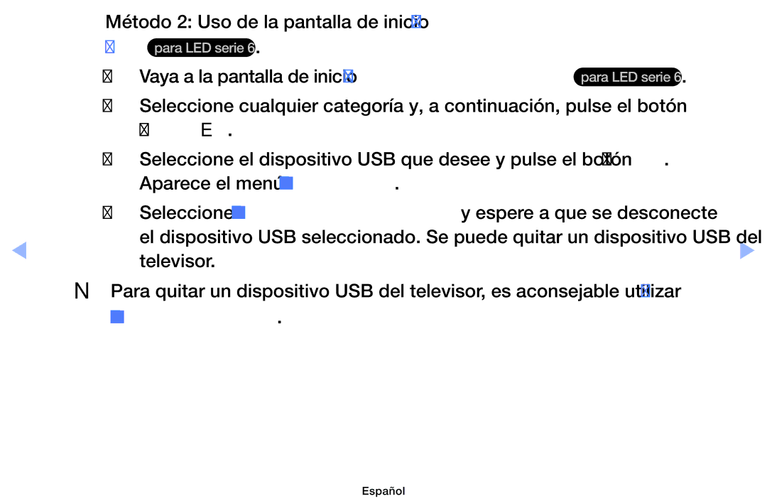 Samsung UE32EH4003WXZF, UE40EH6030WXXH, UE32EH4003WXXC manual Método 2 Uso de la pantalla de inicio Media Play / AllShare 