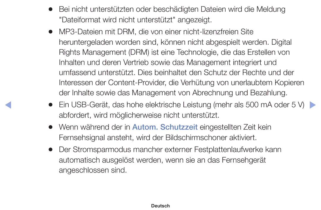 Samsung UE46EH6030WXZG Dateiformat wird nicht unterstützt angezeigt, Abfordert, wird möglicherweise nicht unterstützt 