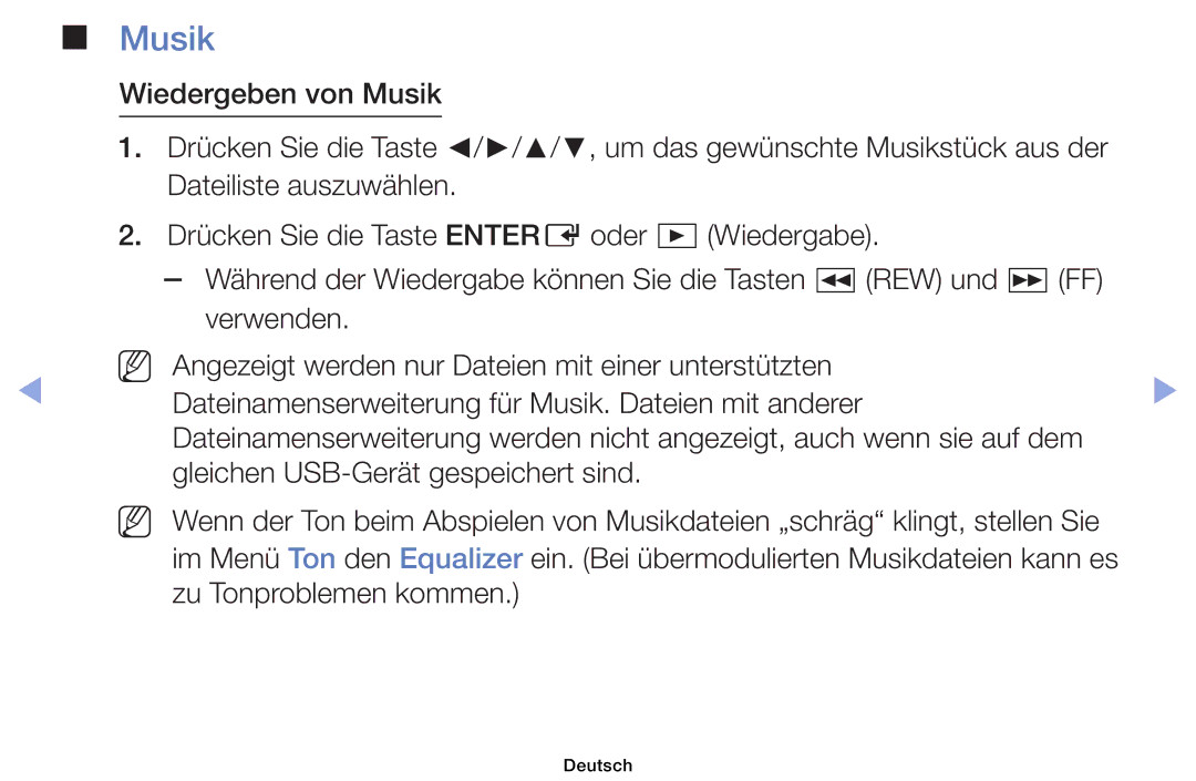 Samsung UE46EH6030WXTK, UE40EH6030WXXH, UE46EH6030WXXH, UE32EH4003WXZG, UE32EH4003WXXC manual Musik, Zu Tonproblemen kommen 