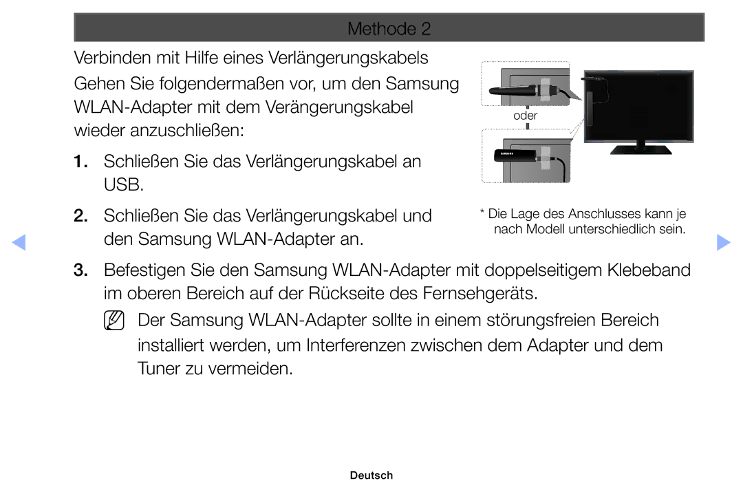 Samsung UE32EH4003WXZF, UE40EH6030WXXH, UE46EH6030WXXH, UE32EH4003WXZG, UE32EH4003WXXC manual Nach Modell unterschiedlich sein 