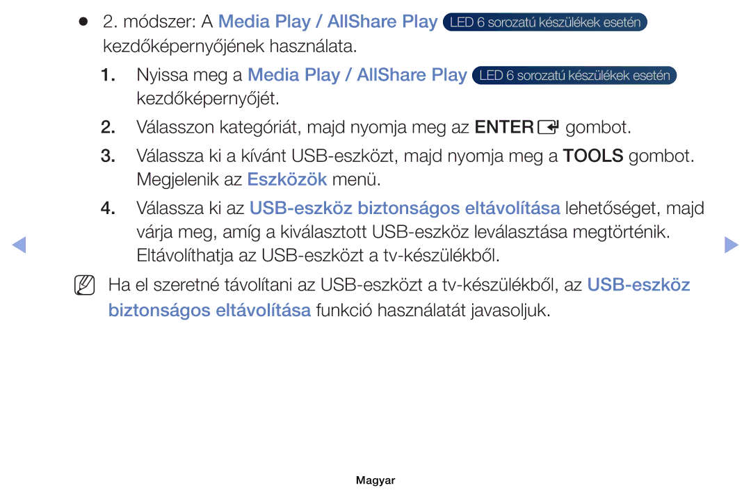 Samsung UE32EH6030WXXH, UE40EH6030WXXH manual Kezdőképernyőjének használata, Nyissa meg a Media Play / AllShare Play 