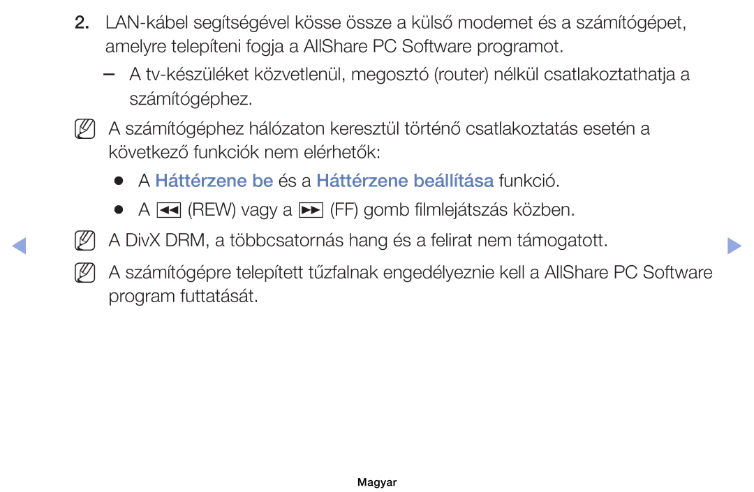 Samsung UE32EH4003WXZF, UE40EH6030WXXH, UE46EH6030WXXH Háttérzene be és a Háttérzene beállítása funkció, Program futtatását 