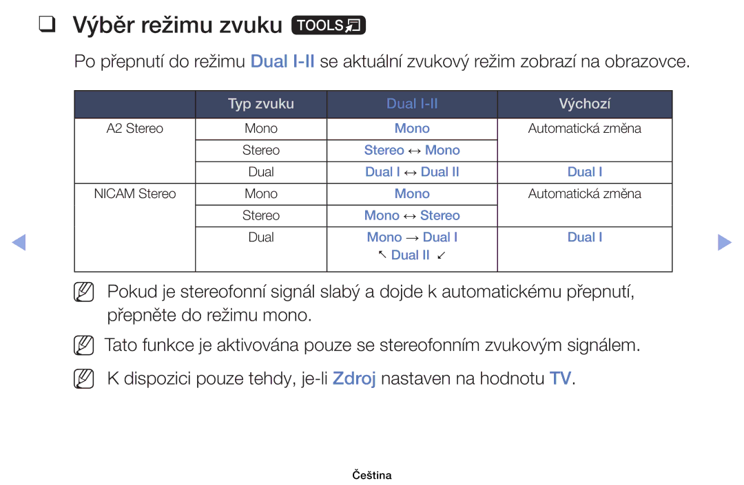 Samsung UE32EH4003WXBT, UE40EH6030WXXH, UE46EH6030WXXH, UE32EH6030WXXH, UE32EH4003WXXH manual Výběr režimu zvuku t, Výchozí 